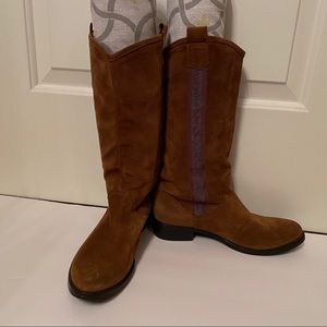 MARTA ITALY SHOES BOOTS HEELS BROWN SUEDE LEATHER Size 38 7.5